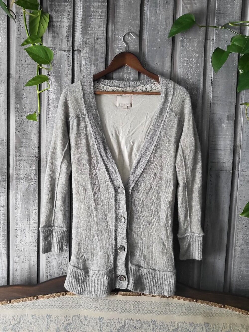 Banana Republic Heritage 100% Alpaca Knit Cardigan Sweater Lace M